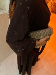 Siyah Taşlı Ferace+Şal