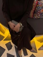 Siyah Taşlı Ferace+Şal