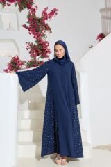 1011 Noura Ferace Lacivert+Şal