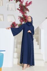 1011 Noura Ferace Lacivert+Şal