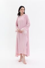 2013 Pembe Abaya+Uzun İç Elbise+Şal
