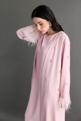 2013 Pembe Abaya+Uzun İç Elbise+Şal