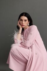 2013 Pembe Abaya+Uzun İç Elbise+Şal