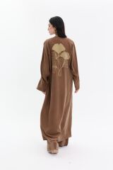 2022 Gold Nakış Abaya+Pantolon+Kısa İçlik+Şal