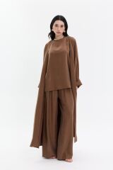 2022 Gold Nakış Abaya+Pantolon+Kısa İçlik+Şal