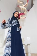 2057 Triko Abaya+Uzun İç Elbise+Şal