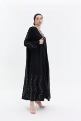 2038 Siyah Abaya+Uzun İç Elbise